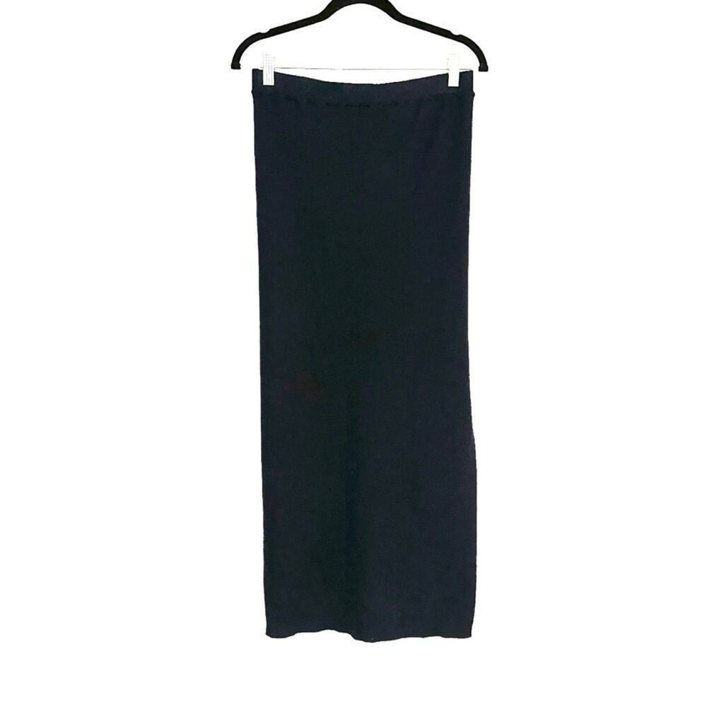 Brochu Walker Merino Wool Blend Pull On Navy Midi Skirt MEDIUM